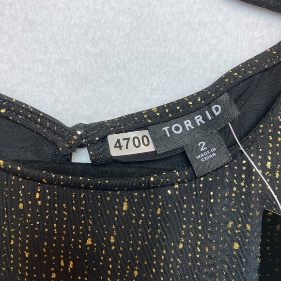 Torrid Glittery Dress Women's 2X Mini Studio Knit Ruched $75 NWT - Picture 2 of 10